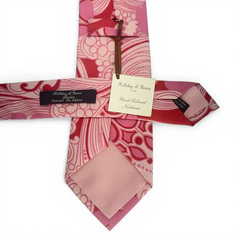 NWT Holliday & Brown Special Re-Edition Men's Silk Necktie Hand Made In Italy